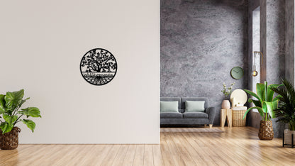 Minimalistisches Lineart Wandtattoo – 3D Optik für Moderne Wandgestaltung | Baum des Lebens | Lebensbaum | Willkommen