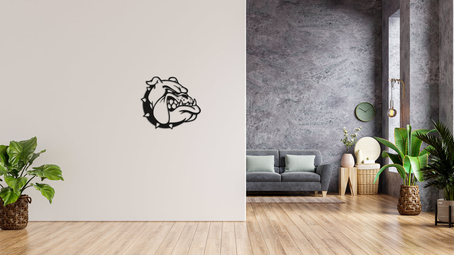 Minimalistisches Lineart Wandtattoo – 3D Optik für Moderne Wandgestaltung | Bulldogge | Hund