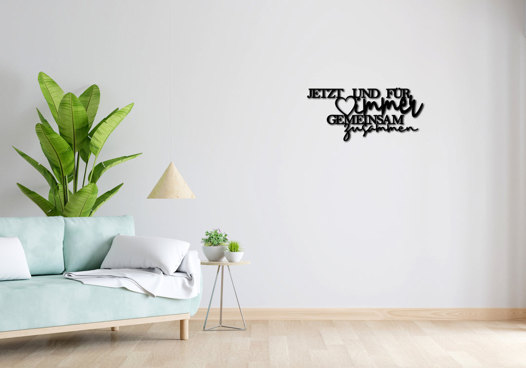 Minimalistisches Lineart Wandtattoo – 3D Optik für Moderne Wandgestaltung | Jetzt und für immer gemeinsam zusammen