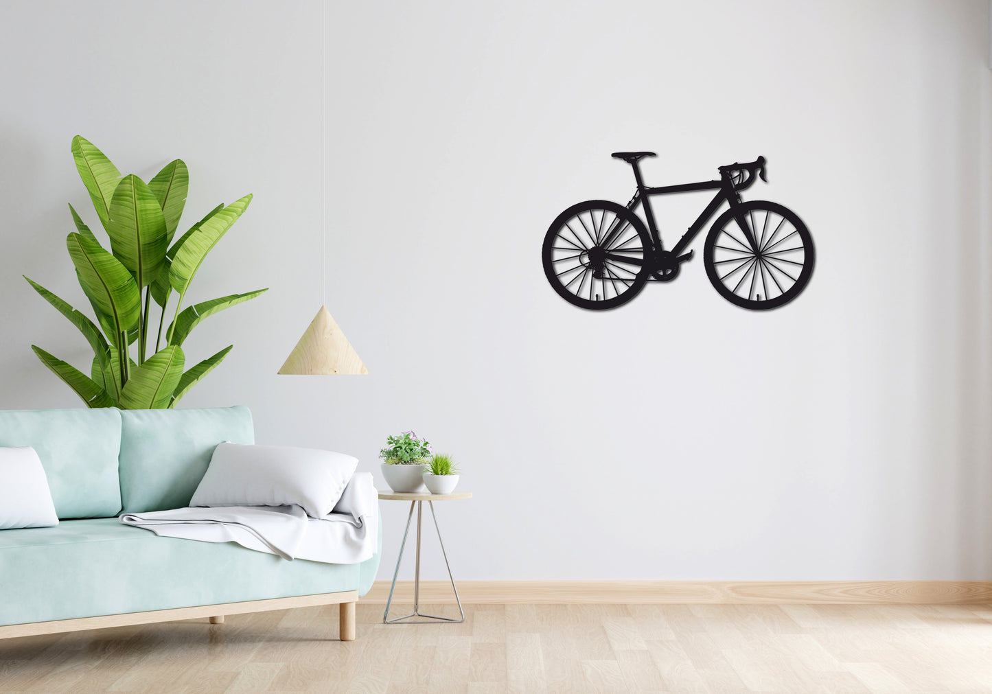 Minimalistisches Lineart Wandtattoo – 3D Optik für Moderne Wandgestaltung | Rennrad | Fahrrad | Rennrad ohne Rahmen