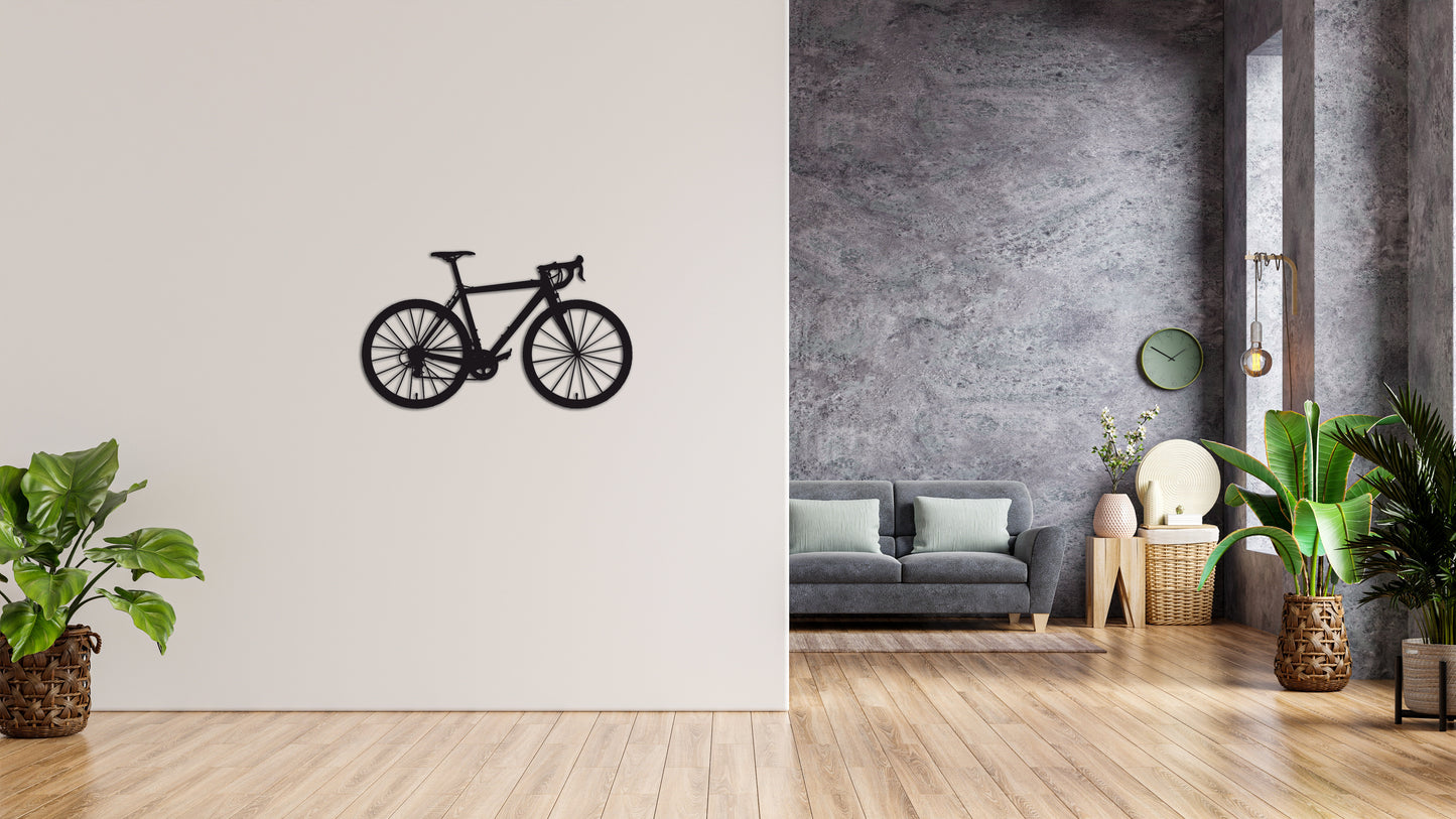 Minimalistisches Lineart Wandtattoo – 3D Optik für Moderne Wandgestaltung | Rennrad | Fahrrad | Rennrad ohne Rahmen