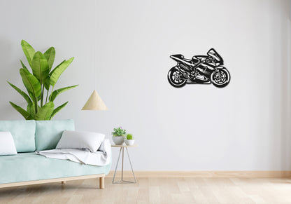 Minimalistisches Lineart Wandtattoo – 3D Optik für Moderne Wandgestaltung | Superbike | Motorrad | Supersportler