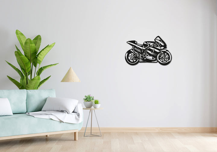 Minimalistisches Lineart Wandtattoo – 3D Optik für Moderne Wandgestaltung | Superbike | Motorrad | Supersportler