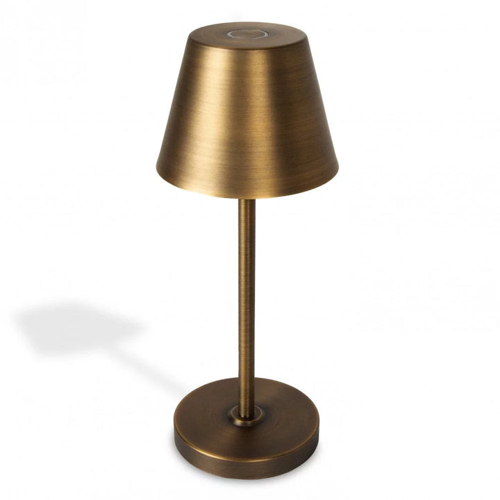 Akku Tischlampe von oben beleuchtet mit stilvoller Lichtkorona auf der Tischoberfläche