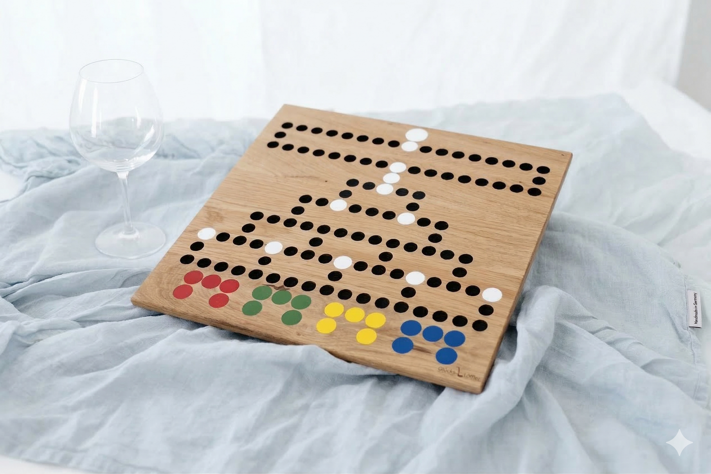 Mensch ärgere Dich nicht aus Eiche Massiv – handgefertigtes Holzspiel (Kopie)