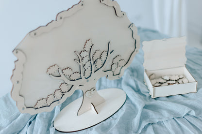 Gästebuch Baum Natur befüllt Holzblätter Hochzeit – personalisiert handgefertigt Bayern