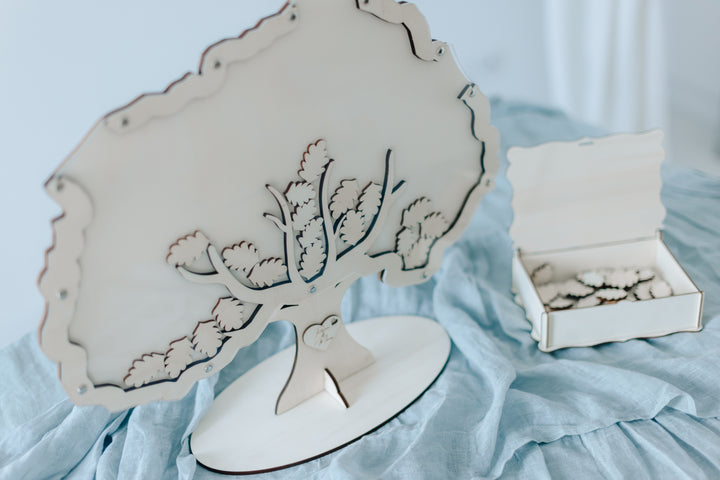 Gästebuch Baum Natur befüllt Holzblätter Hochzeit – personalisiert handgefertigt Bayern