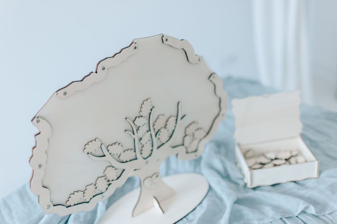 Gästebuch Hochzeit Baum Natur Gesamtansicht – Holz naturbelassen personalisiert handgefertigt Bayern
