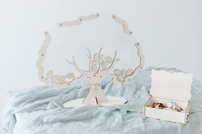 Gästebuch Hochzeit Baum transparent Natur Gesamtansicht – Acrylglas Holz handgefertigt Bayern