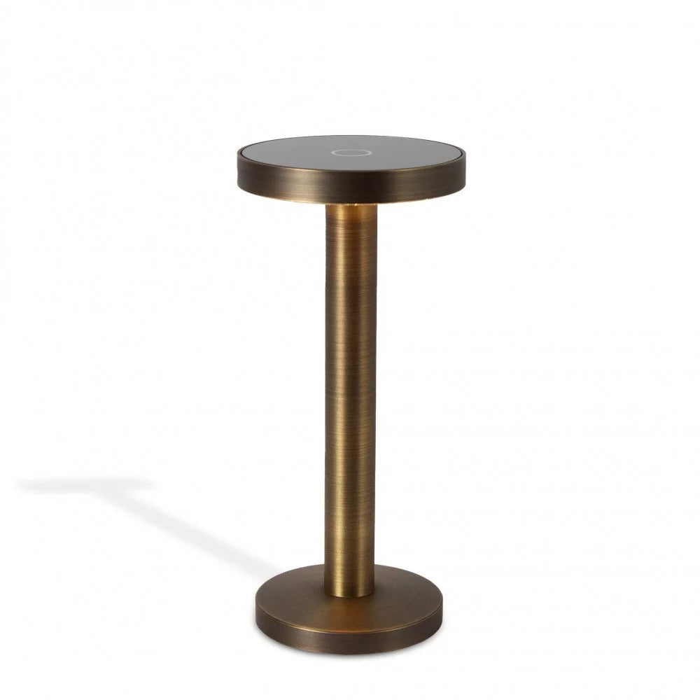 Touch-Knopf kabellose Tischlampe Retro Bronze flach – ein Fingertipp zum Einschalten und Dimmen