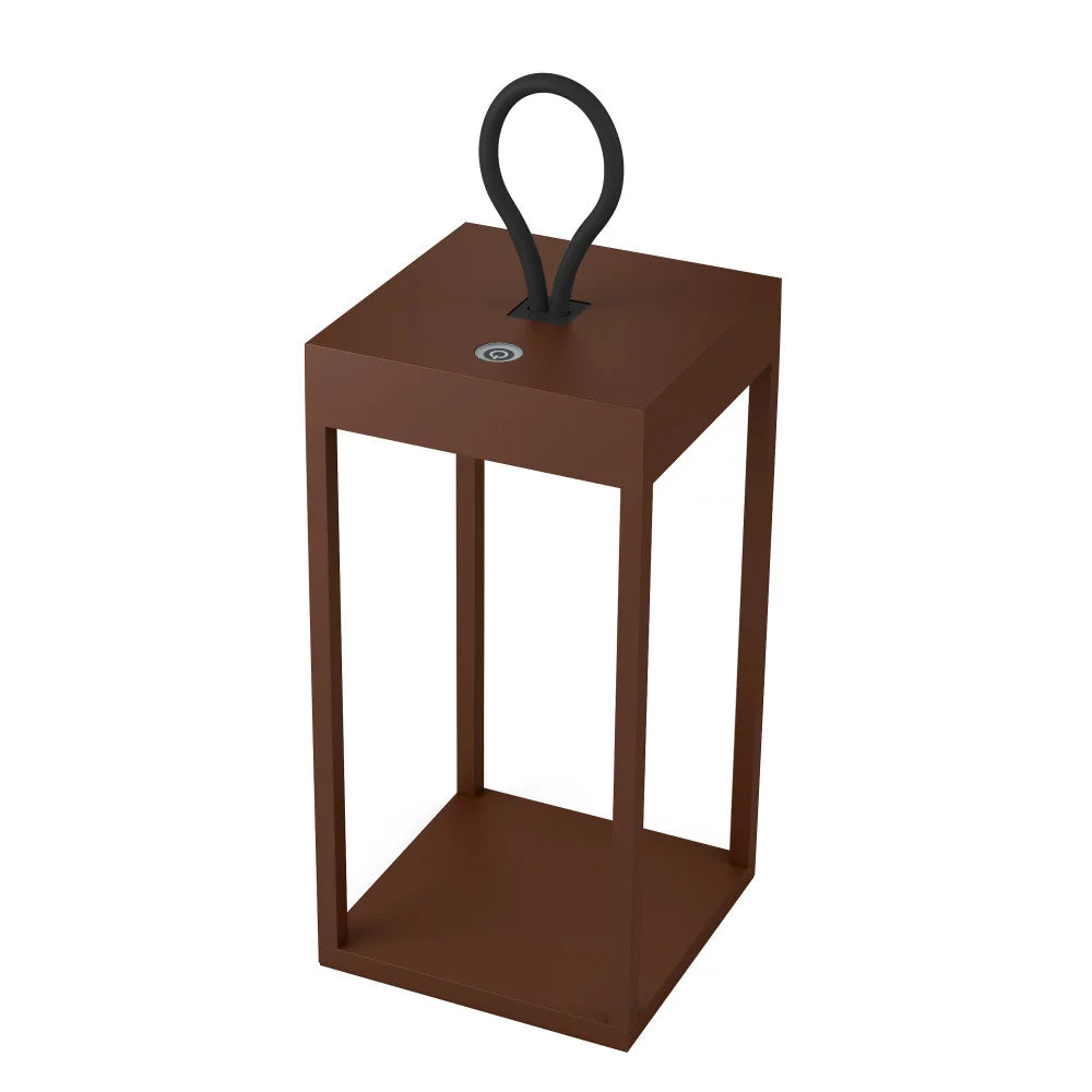 Kabellose Laterne Carlo Corten Rostoptik freigestellt – Akku 9h IP65 KS Verlichting 7634
