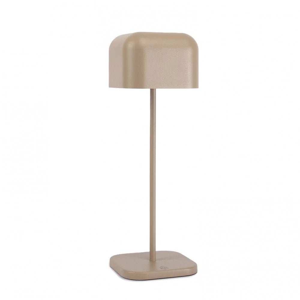 Kabellose Tischlampe Cabo Grau Beige freigestellt – Akku aufladbar KS Verlichting 7847