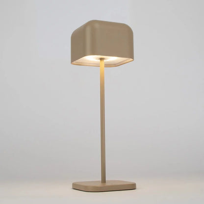 Kabellose Tischlampe Cabo Grau Beige von unten leuchtend – warmweißes Licht 240 Lumen