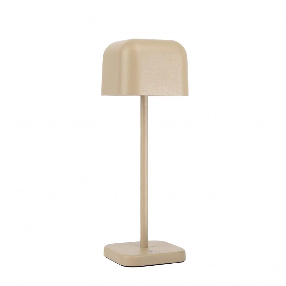 Kabellose Tischlampe Cabo Small Matt Grau Beige freigestellt – Akku aufladbar KS Verlichting 7853