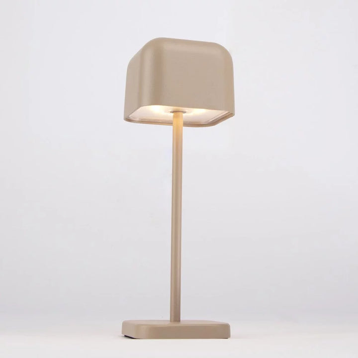 Kabellose Tischlampe Cabo Small Grau Beige von unten leuchtend – warmweißes Licht 190 Lumen