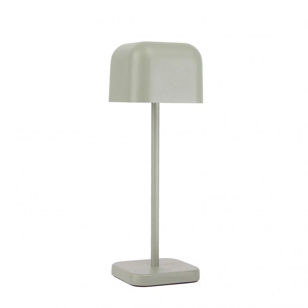 Kabellose Tischlampe Cabo Small Matt Grün Grau freigestellt – Akku aufladbar KS Verlichting 7852