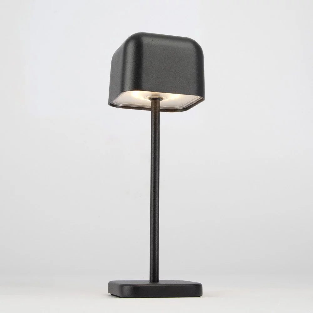Kabellose Tischlampe Cabo Small Matt Schwarz von unten leuchtend – warmweißes Licht 190 Lumen