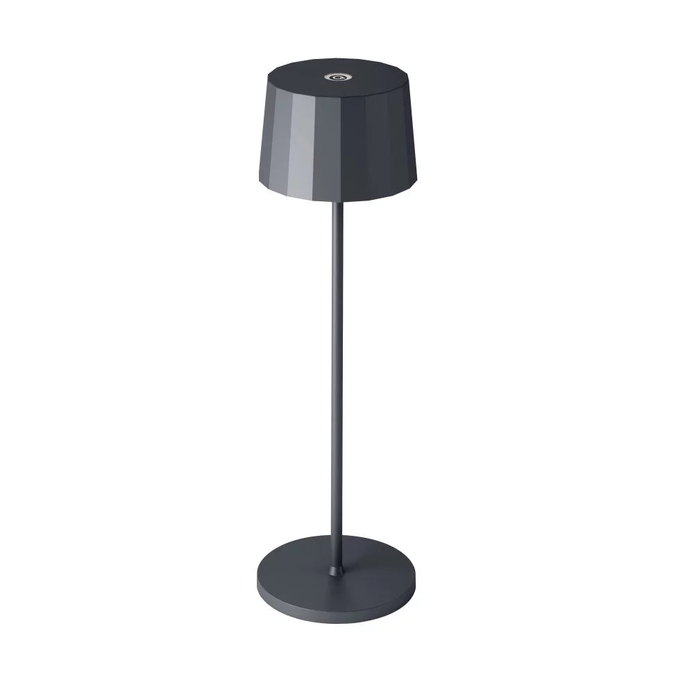 Kabellose Tischlampe Lido Anthrazit freigestellt – Akku 9h IP65 KS Verlichting 7628