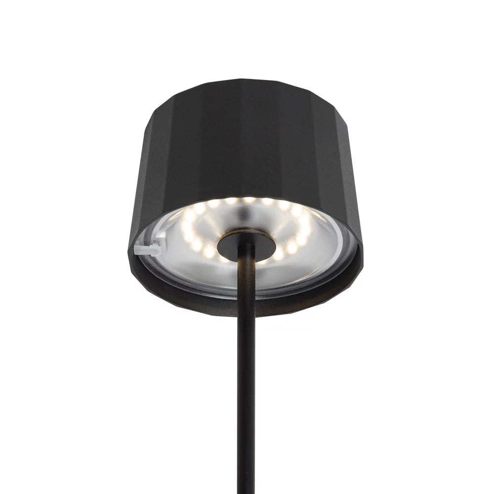 Kabellose Tischlampe Lido Anthrazit von unten leuchtend – LED 150 Lumen warmweiß 3000K