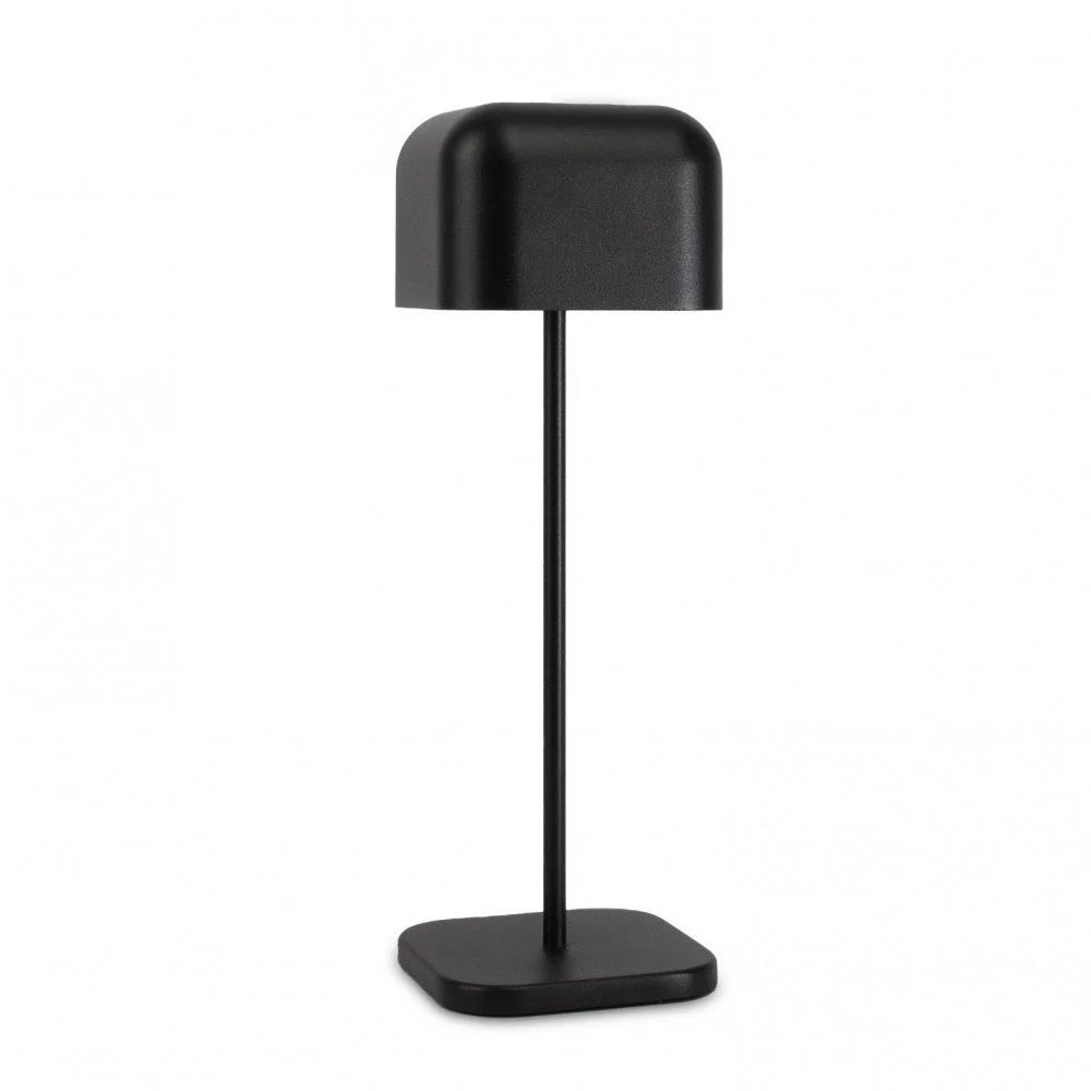 Kabellose Tischlampe Modern Matt Schwarz freigestellt – Akku 7h aufladbar KS Verlichting 7849