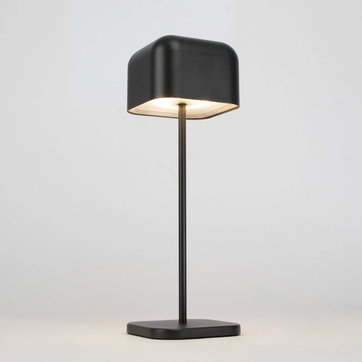 Kabellose Tischlampe Modern Matt Schwarz von unten leuchtend – LED 240 Lumen warmweiß