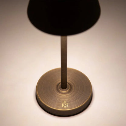 KS Verlichting Logo – Hersteller kabellose Tischlampe Retro Bronze Bistro Brass 7812
