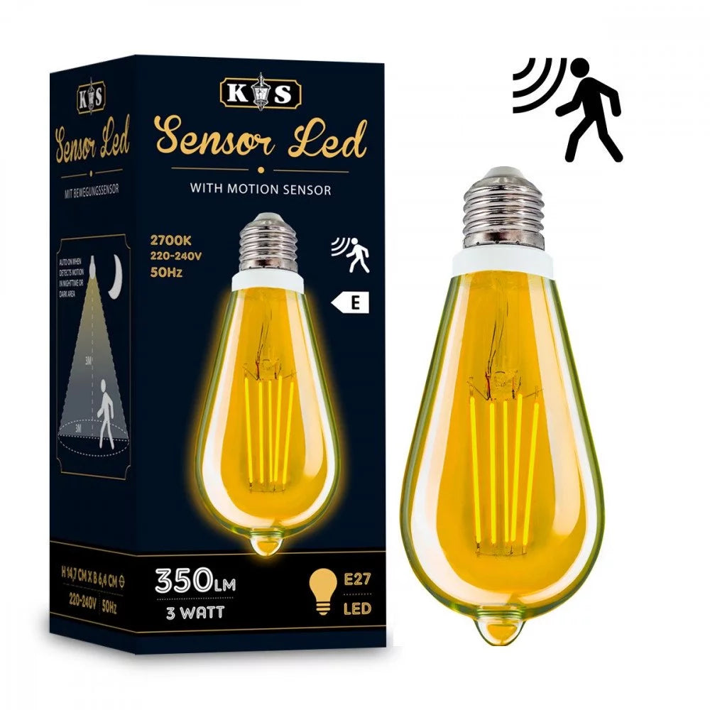 LED Leuchtmittel E27 Bewegungssensor 3W Verpackung – KS Verlichting 6891 350 Lumen