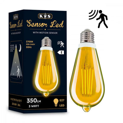 LED Leuchtmittel E27 Bewegungssensor 3W Verpackung – KS Verlichting 6891 350 Lumen