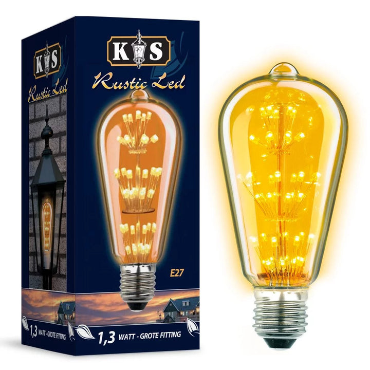  LED Leuchtmittel E27 Rustic in Leuchte leuchtend – warmgelbes Vintage Licht 2100K Glühbirnenoptik