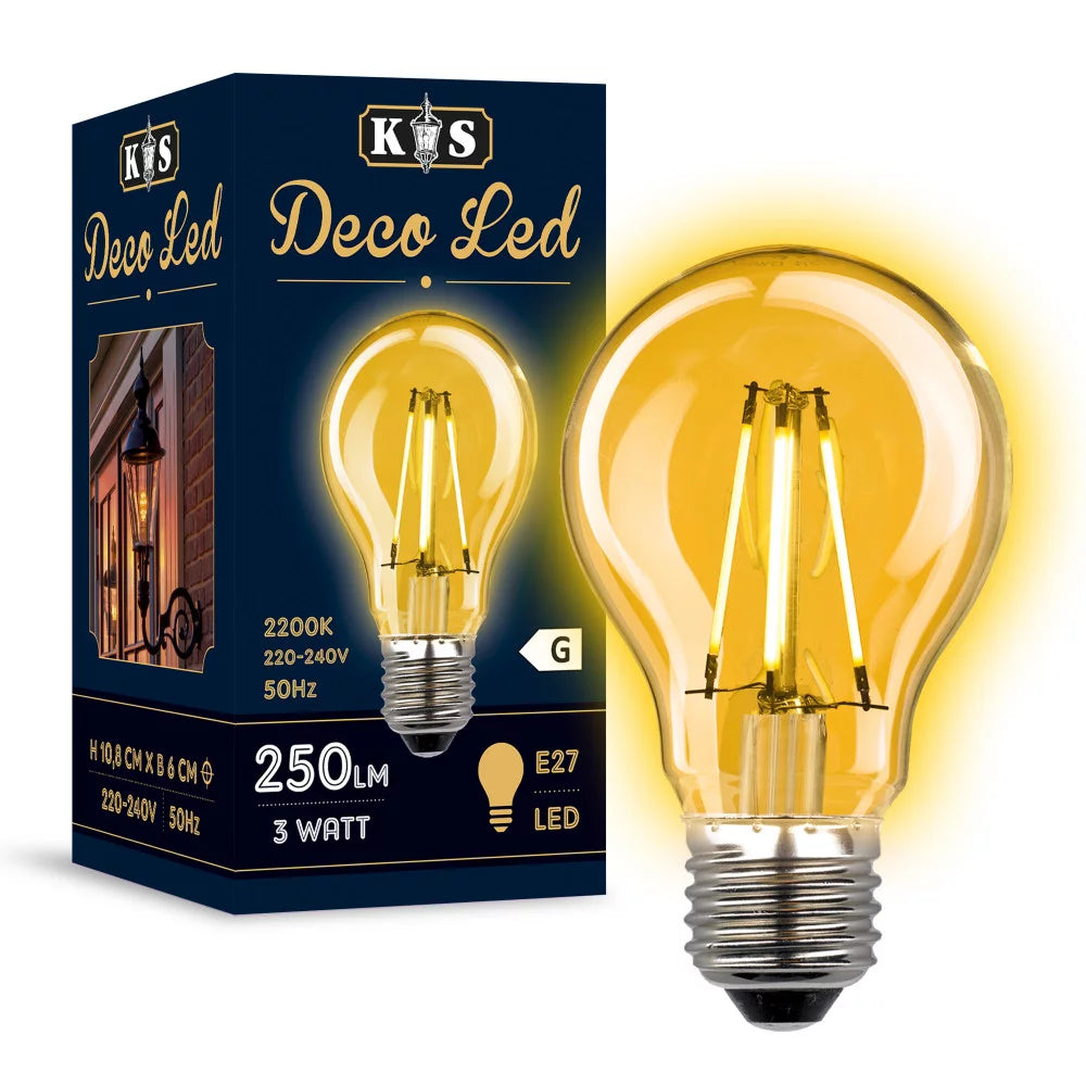 LED Leuchtmittel E27 Vintage Deco Verpackung – KS Verlichting 5884 250 Lumen dimmbar