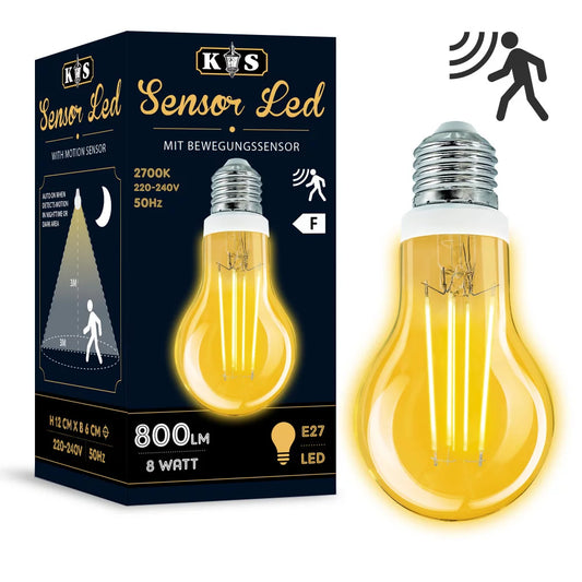 Sensor LED 8W E27 mit Bewegungsmelder
