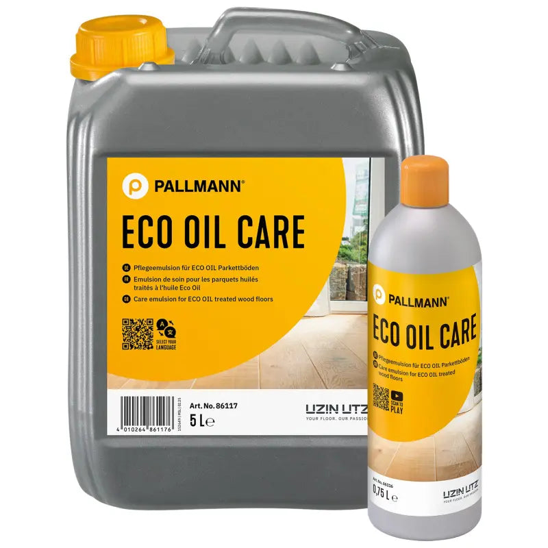 Pallmann Eco Oil Care beide Gebindegrößen 0,75 Liter und 5 Liter – Pflegeemulsion geölte Holzoberflächen