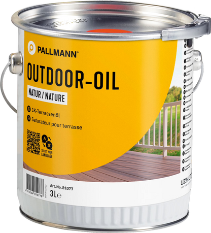 Pallmann Outdoor-Oil Terrassenöl 3 Liter – Holzschutz Außenbereich Natur Teak Bangkirai Honig