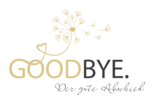 Goodbye. Der gute Abschied. Logo